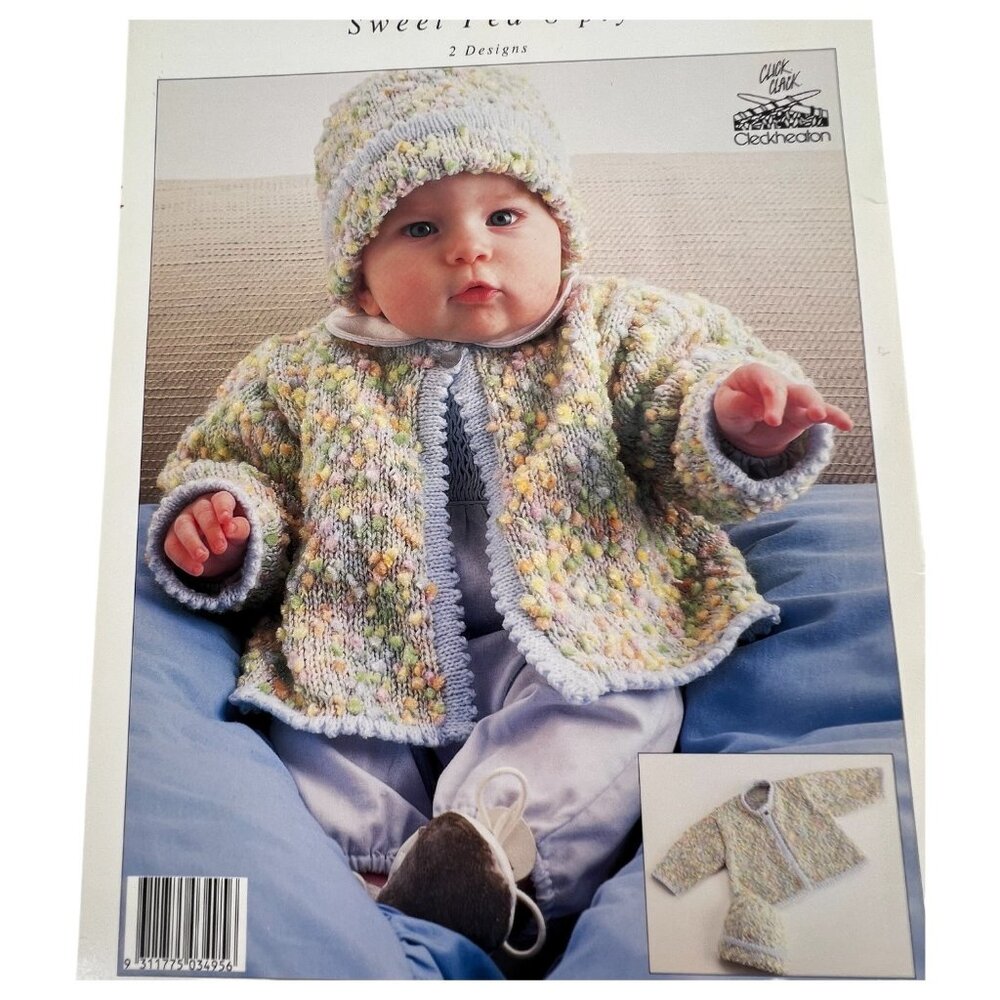 2 Cleckheaton Yarn baby Knitting Pattern Pamphlets Sweaters Hats Dress 1-6 & 0-9 - Picture 10 of 10